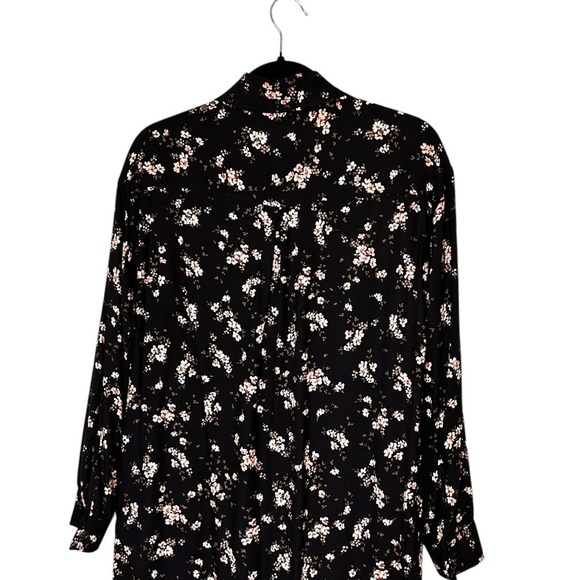 SaltWater LUXE Women's Black Floral Button Down Long Sleeve Midi Dress- Size XS - Picture 5 of 10